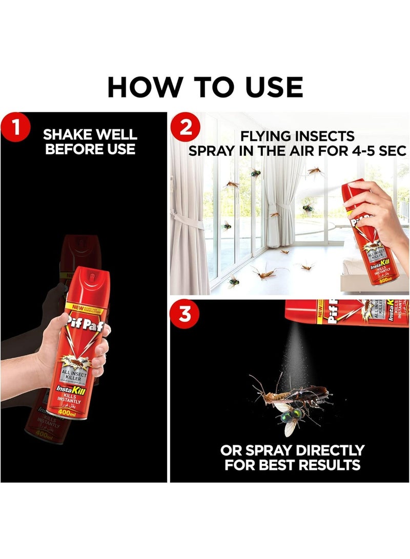 Pif Paf All Insect Killer Spray – Powerful Instant Knockdown Against Cockroaches, Ants, Flies & Mosquitoes | Long-Lasting Protection | 400 ml - Image 3